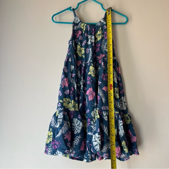 🌼 5/$25 George Girls Tropical Floral Sundress Navy Size 4 Sleeveless Rayon - Picture 2 of 6